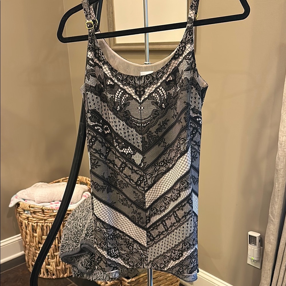 CAbi Black and Gray Patterned Top - Picture 3 of 5